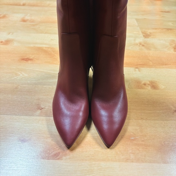 Michael Michael Kors Red Katerina Heeled Leather Boots Womens 8.5 - Picture 4 of 9